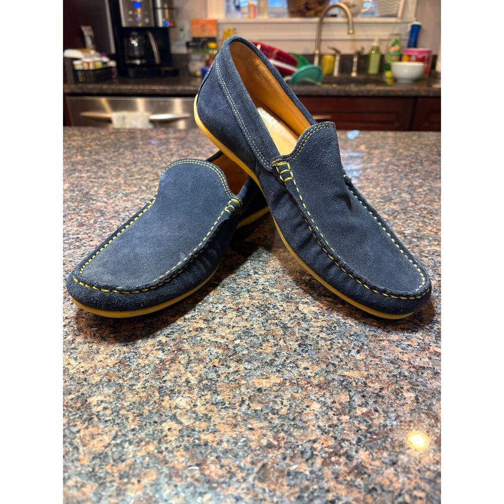 Austen Heller Men's Navy Driving Loafers Moc Toe Size 8 Excellent Cond